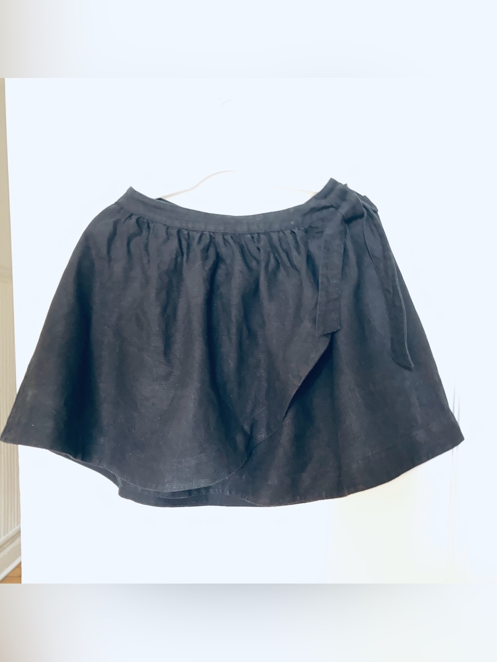 SEZANE CAROLINA Black Wrap Mini Skirt